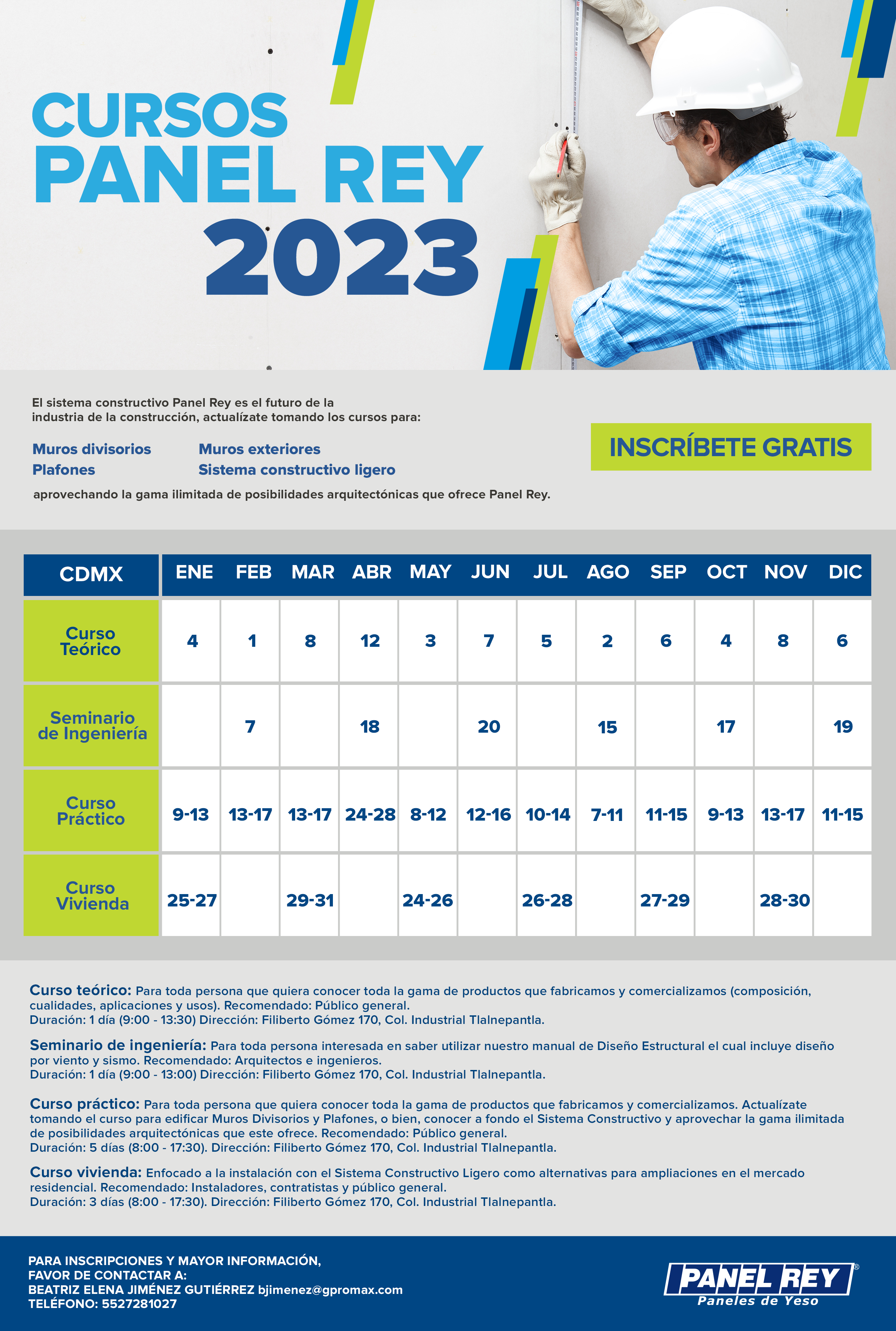 CDMX | CURSO PRÁCTICO; MUROS DIVISORIOS, PLAFONES, MUROS EXTERIORES, SISTEMA CONSTRUCTIVO LIGERO. 