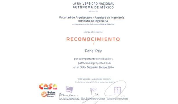 Panel Rey, patrocinador oficial del proyecto Casa UNAM